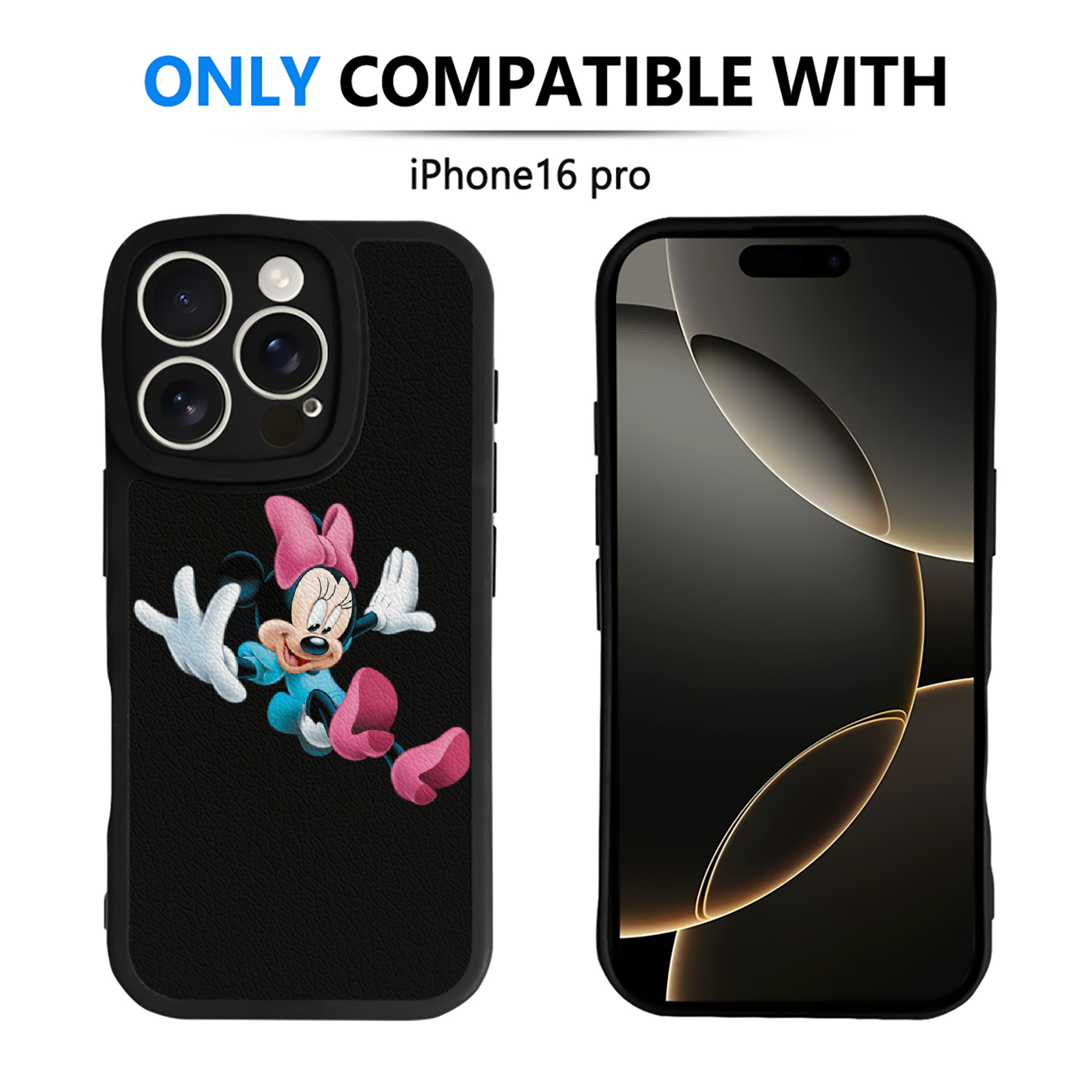 （画像用） ミッキーマウス Mickey Mouse 【iPhone 16シリーズ対応】シリコンスマホケース（レザー調） 材質：シリコン